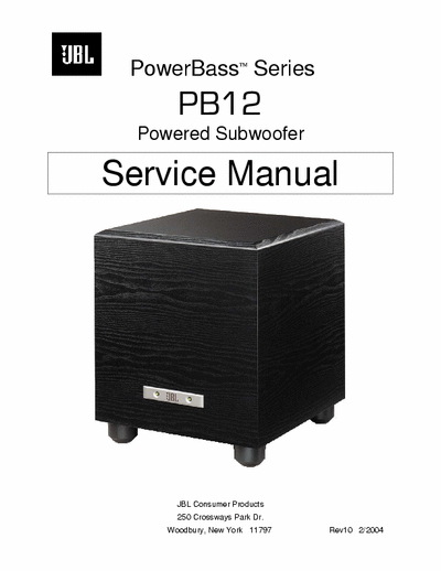 JBL PB12 JBL PowerBasss Powered Subwoofer PB12 Service Manual
Boonchoke